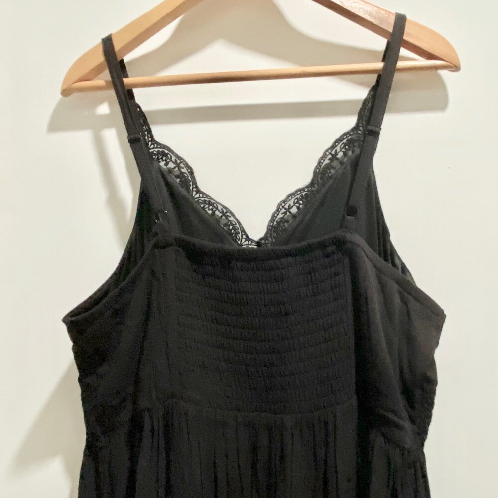 Y2K Babydoll Fairy Whimsigoth Crinkled Lace Romantic Scallop Trim Camisole Top 2 - Picture 7 of 10